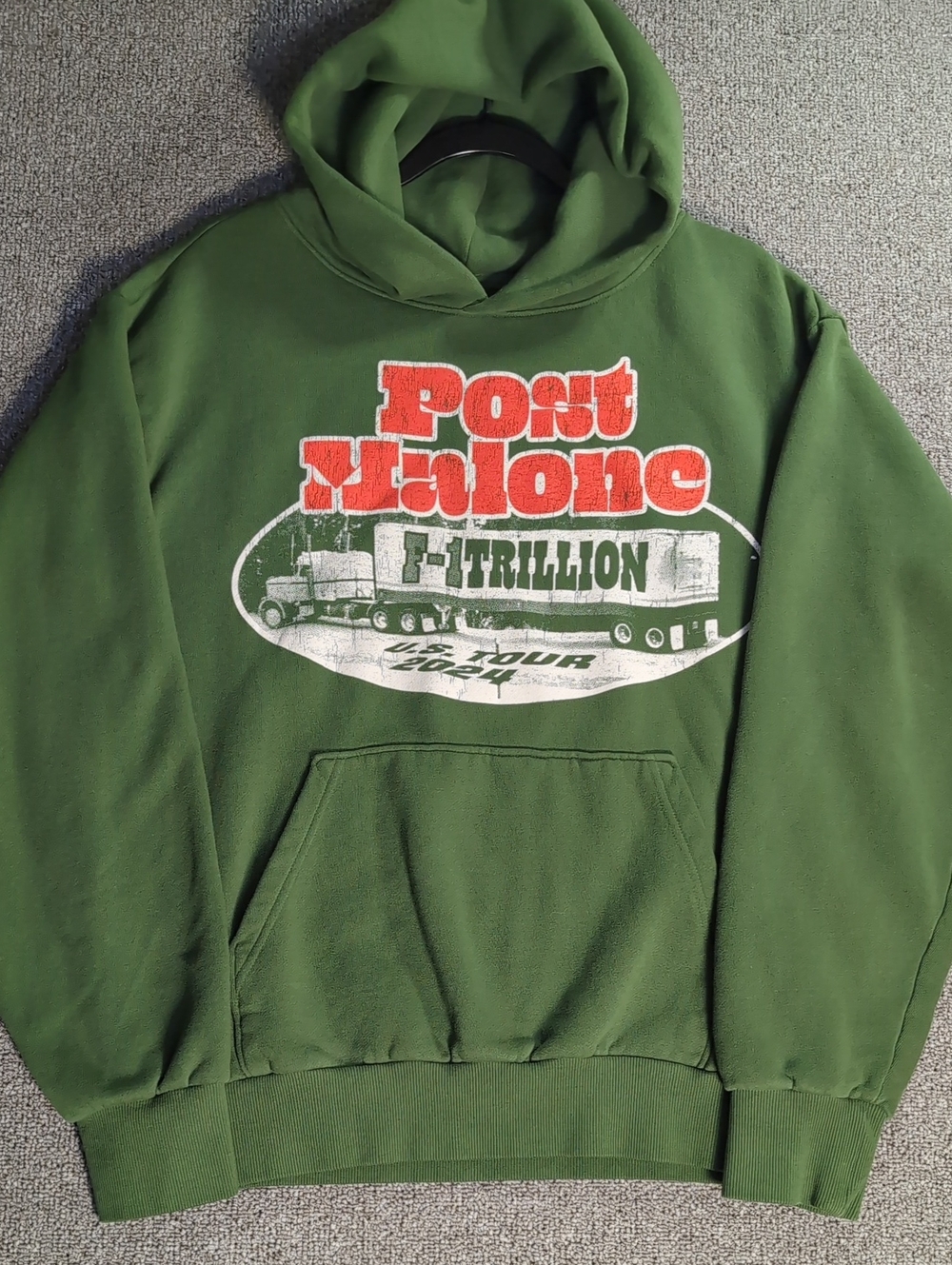 Post Malone F-1Trillion US Tour 2024 Green Hoodie Size Medium Men's Unisex Posty